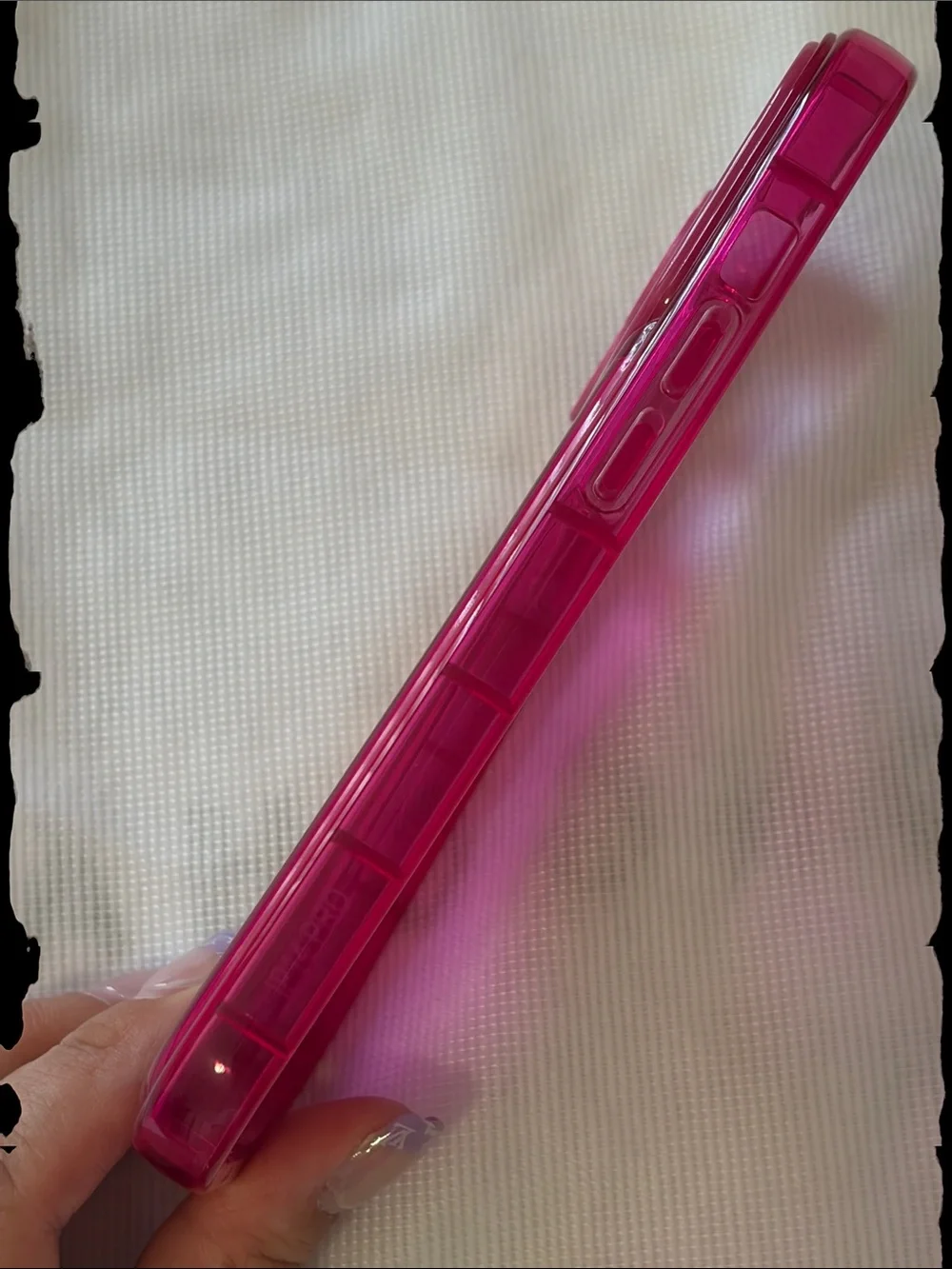Hot Pink Cartoon Girl Protective iPhone 14 Pro Case with Mirror